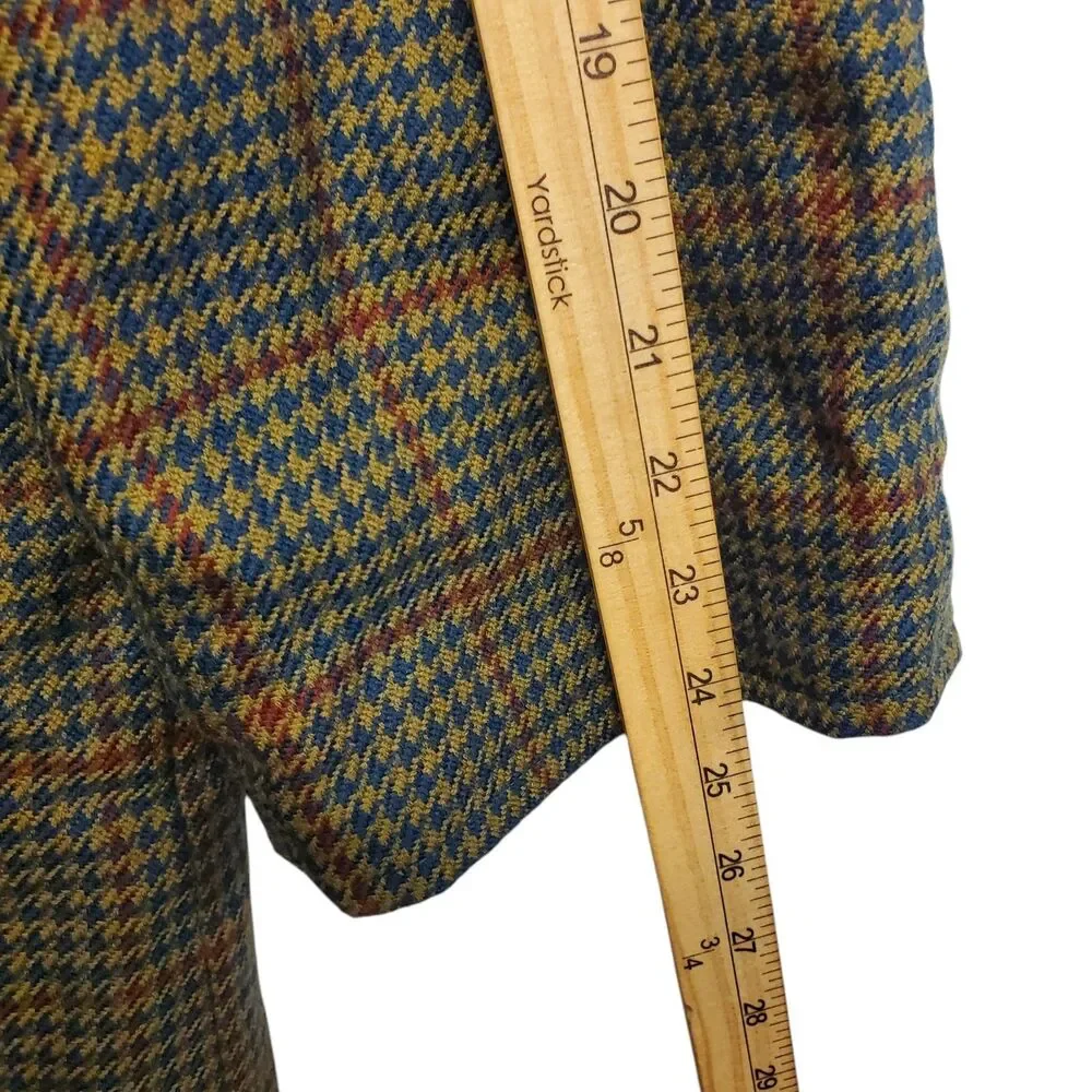 Vintage AUSTIN REED Jacket Mens 42 REG Beige Brown REVERSIBLE Houndstooth Button